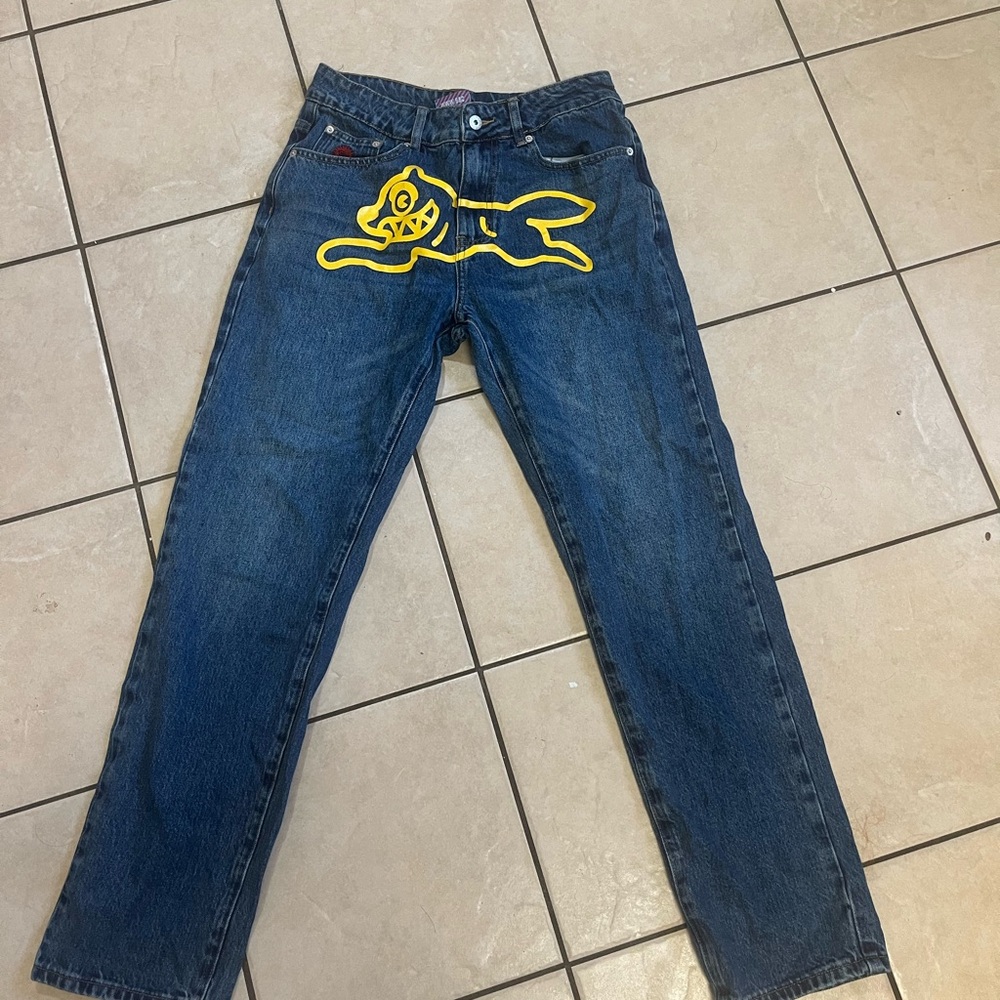Billionaire Boys Club Blue Jeans with Yellow Graphic